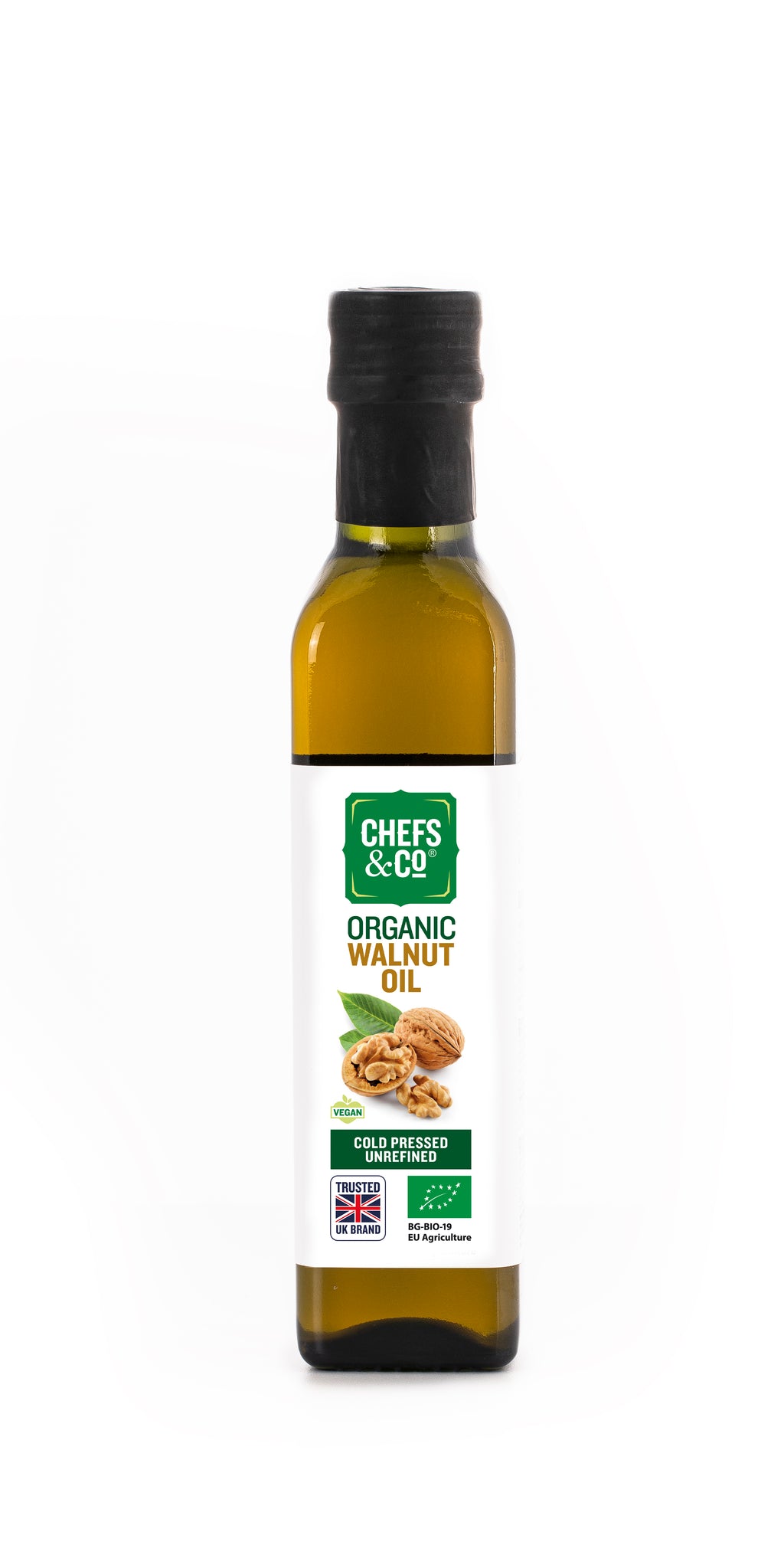 CHEFS & CO Organic Cold-Pressed Walnut Oil - Unrefined, 250 ml