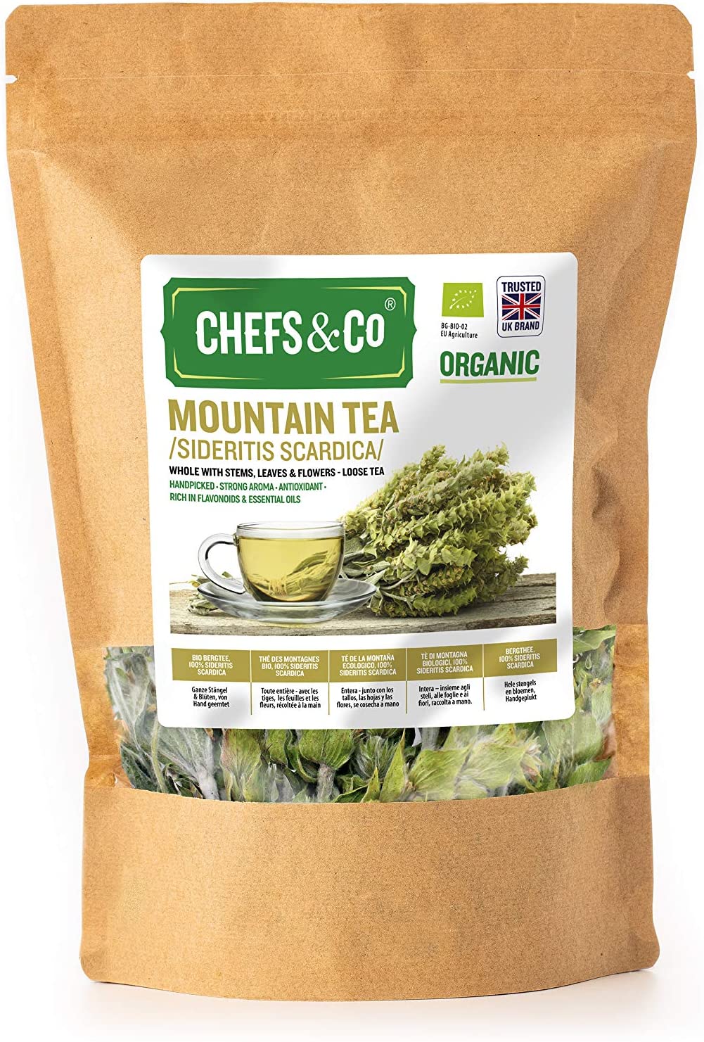 CHEFS&CO Organic Mountain Tea (Sideritis scardica), loose Tea - 80gr