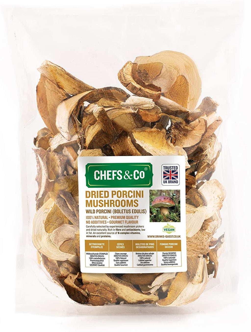 CHEFS & CO Dried Porcini (Boletus edulis) Mushrooms 200 g