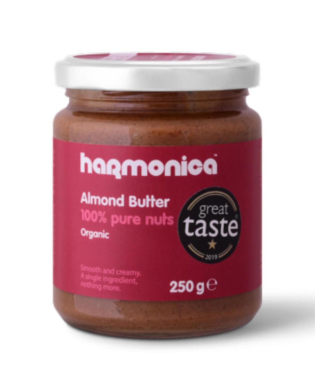 Harmonica Smooth Organic Almond Butter – 250 g (1 Jar)