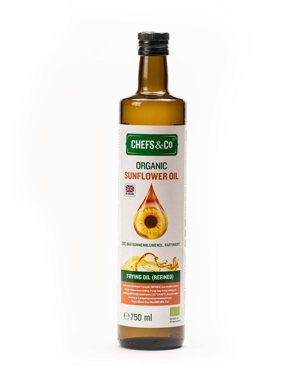 CHEFS & CO Organic Sunflower FRYING Oil ( Refined )