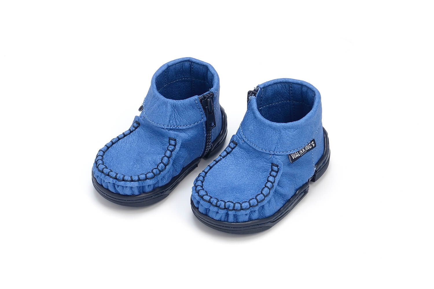 Walkking's Unisex Babies' Zip Around Walking Baby Shoes Bluedo