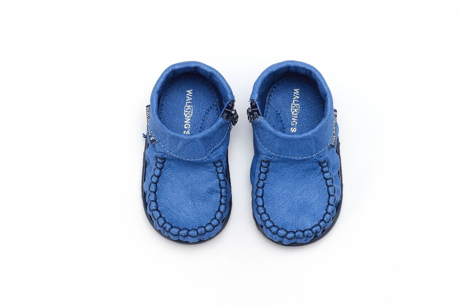 Walkking's Unisex Babies' Zip Around Walking Baby Shoes Bluedo